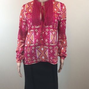 Tory Burch size 6 pink patterned tunic